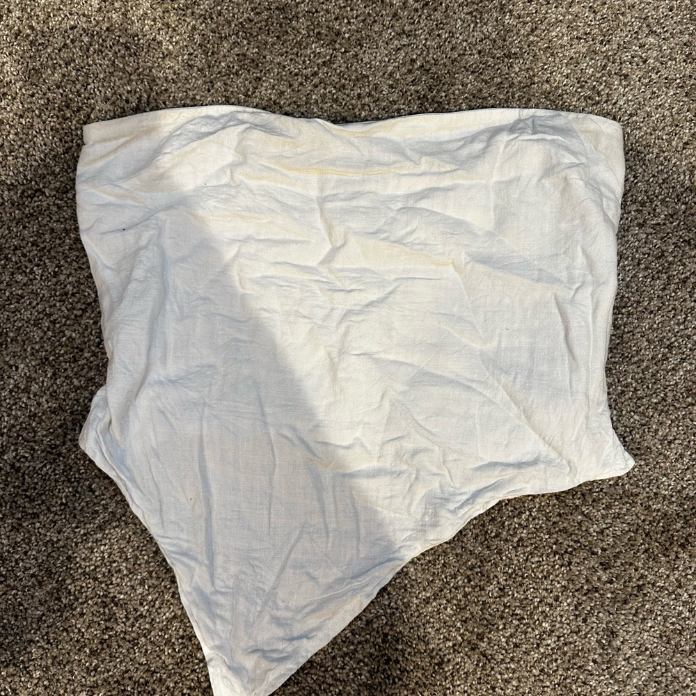 White Asymmetrical Tube Top